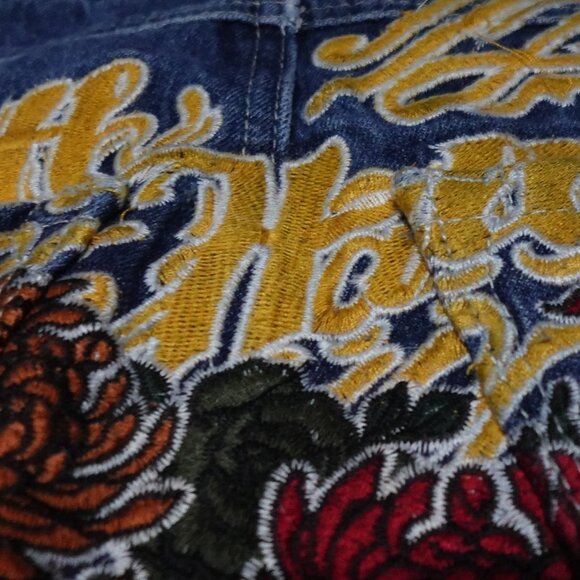 Ninth Hall Ambush Denim Jeans Men's 28 Blue Baggy Wide Leg Embroidered Casual - Picture 9 of 14